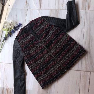 Ella Moss Mixed media faux leather jacket